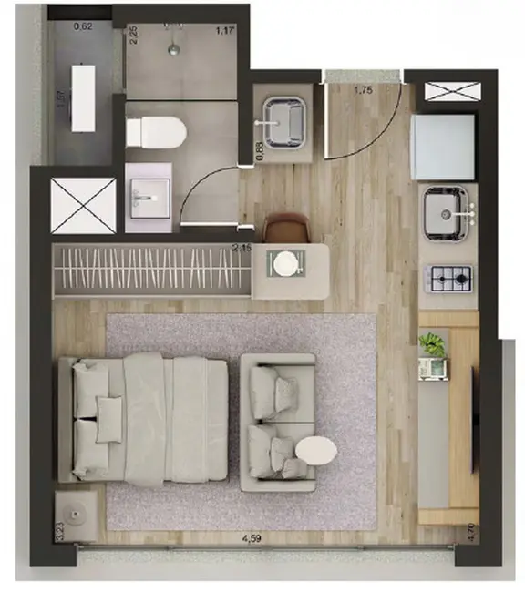 Foto 6 de Kitnet com 1 quarto à venda, 26m2 em Bosque da Saúde, São Paulo - SP