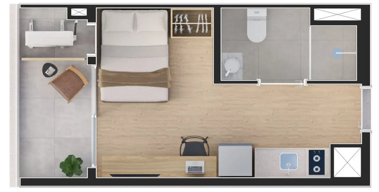 Kitnet com 1 quarto à venda, 24m2 em Jardim Paulista, São Paulo - SP - imagem 8 Foto 8 de Kitnet com 1 quarto à venda, 24m2 em Jardim Paulista, São Paulo - SP