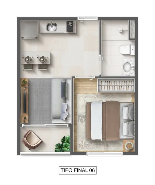 Foto 5 de Loft / Flat com 1 quarto à venda, 34m2 em Vila Prudente, São Paulo - SP