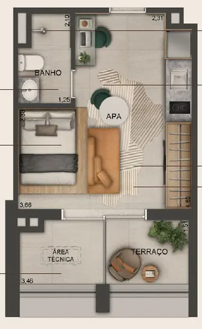 Foto 1 de Kitnet com 1 quarto à venda, 21m2 em Paraíso, São Paulo - SP