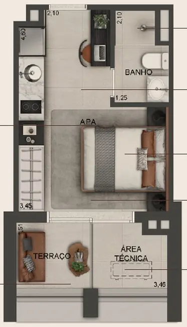 Foto 4 de Kitnet com 1 quarto à venda, 21m2 em Paraíso, São Paulo - SP