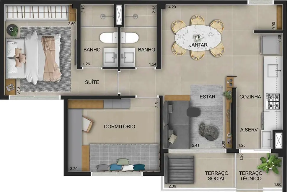 Foto 4 de Apartamento com 2 quartos à venda, 56m2 em Centro, Osasco - SP