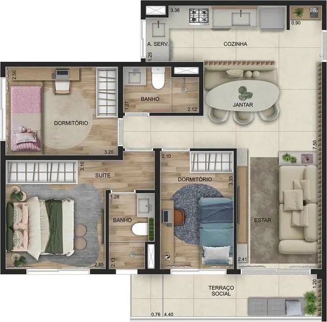 Foto 2 de Apartamento com 2 quartos à venda, 56m2 em Centro, Osasco - SP