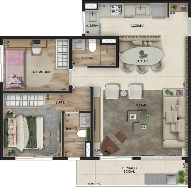 Foto 3 de Apartamento com 2 quartos à venda, 56m2 em Centro, Osasco - SP