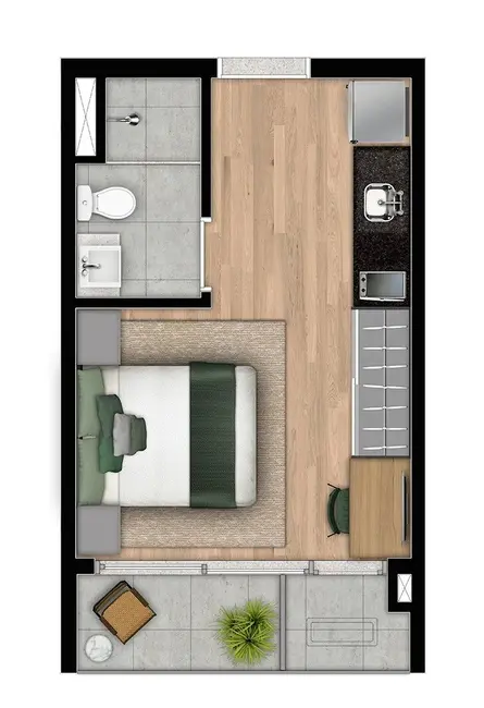 Loft / Flat com 1 quarto à venda, 23m2 em Moema, São Paulo - SP - imagem 8 Foto 8 de Loft / Flat com 1 quarto à venda, 23m2 em Moema, São Paulo - SP