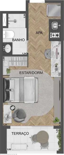 Foto 1 de Kitnet com 1 quarto à venda, 28m2 em Moema, São Paulo - SP
