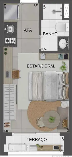 Foto 2 de Kitnet com 1 quarto à venda, 28m2 em Moema, São Paulo - SP