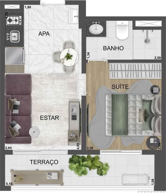 Foto 3 de Kitnet com 1 quarto à venda, 28m2 em Moema, São Paulo - SP
