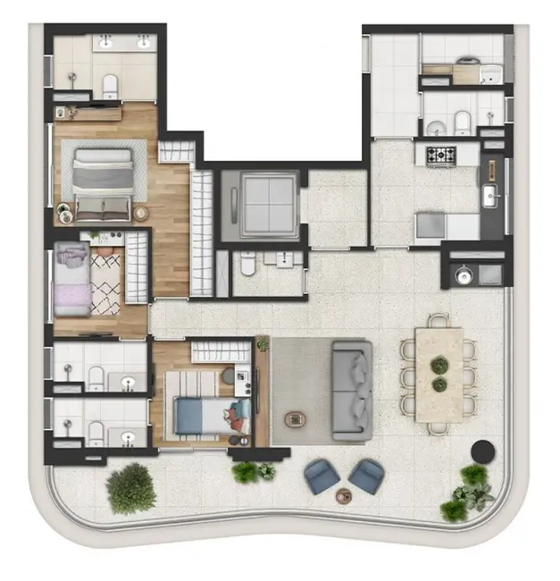 Apartamento com 3 quartos à venda, 124m2 em Butantã, São Paulo - SP - imagem 5 Foto 5 de Apartamento com 3 quartos à venda, 124m2 em Butantã, São Paulo - SP