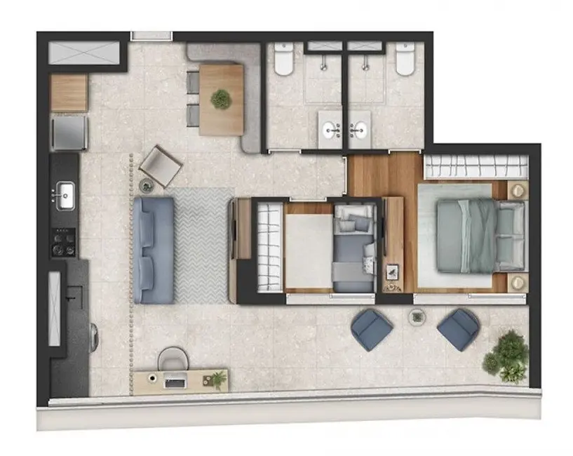 Foto 2 de Apartamento com 2 quartos à venda, 60m2 em Butantã, São Paulo - SP