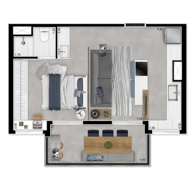 Apartamento com 1 quarto à venda, 52m2 em Vila Madalena, São Paulo - SP - imagem 7 Foto 7 de Apartamento com 1 quarto à venda, 52m2 em Vila Madalena, São Paulo - SP