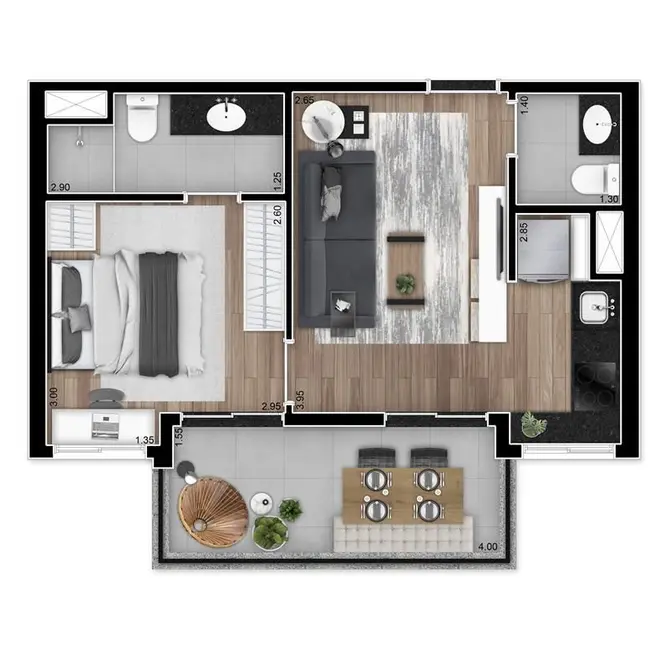 Apartamento com 1 quarto à venda, 52m2 em Vila Madalena, São Paulo - SP - imagem 9 Foto 9 de Apartamento com 1 quarto à venda, 52m2 em Vila Madalena, São Paulo - SP