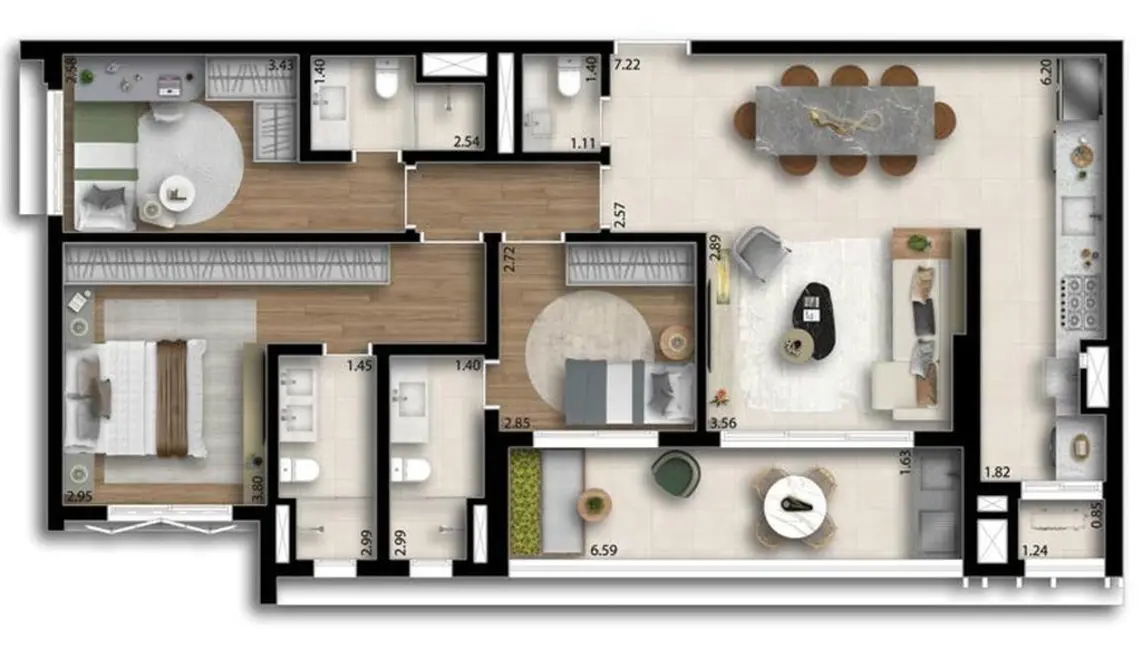 Foto 3 de Apartamento com 3 quartos à venda, 119m2 em Barueri - SP