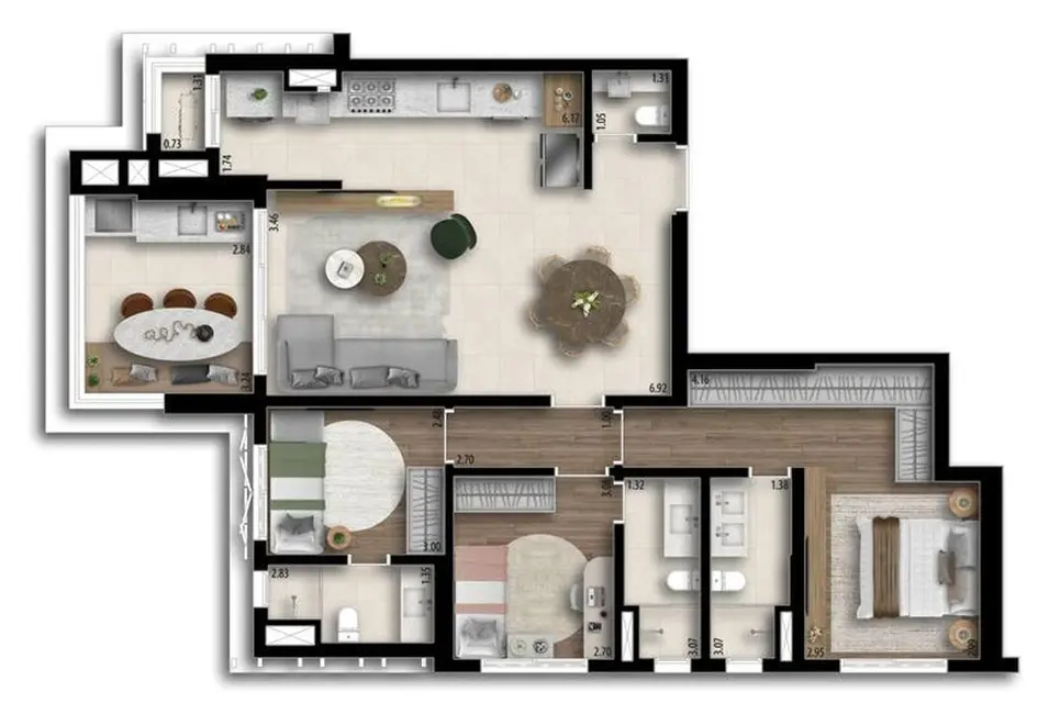 Foto 2 de Apartamento com 3 quartos à venda, 119m2 em Barueri - SP