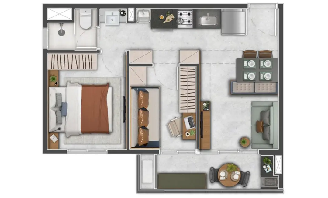 Apartamento com 1 quarto à venda, 29m2 em Tatuapé, São Paulo - SP - imagem 4 Foto 4 de Apartamento com 1 quarto à venda, 29m2 em Tatuapé, São Paulo - SP