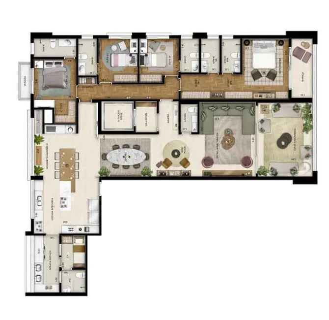 Apartamento com 4 quartos à venda, 211m2 em Morumbi, São Paulo - SP - imagem 3 Foto 3 de Apartamento com 4 quartos à venda, 211m2 em Morumbi, São Paulo - SP