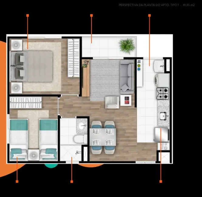 Foto 3 de Apartamento com 2 quartos à venda, 41m2 em Jardim García, Campinas - SP