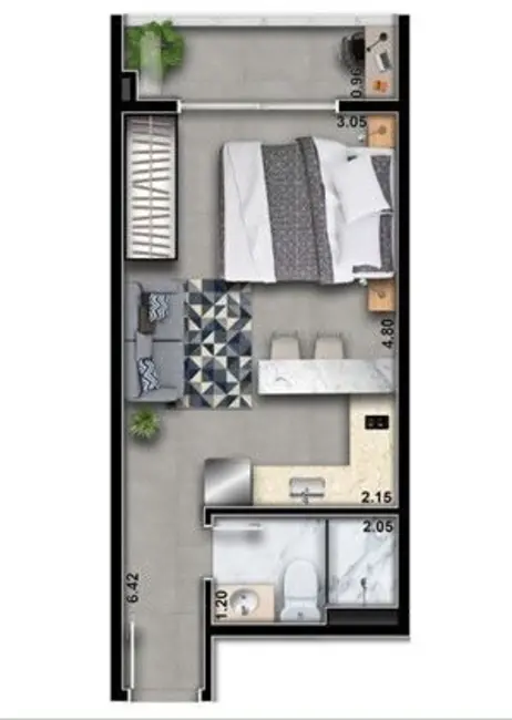 Foto 2 de Kitnet com 1 quarto à venda, 22m2 em Vila Prudente, São Paulo - SP