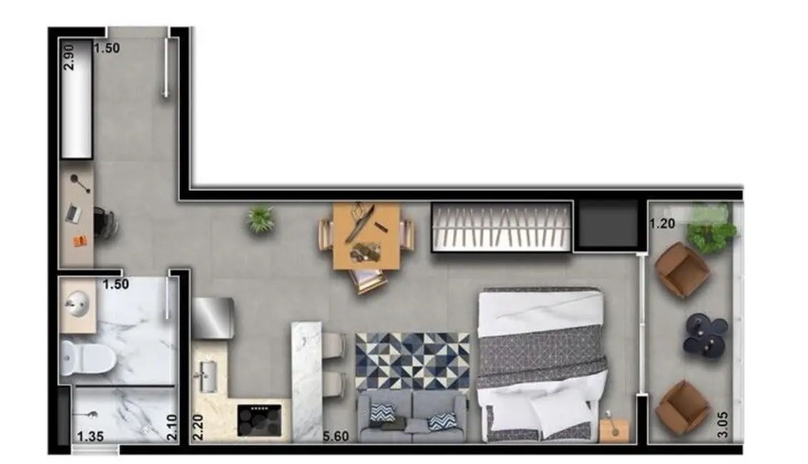 Kitnet com 1 quarto à venda, 22m2 em Vila Prudente, São Paulo - SP - imagem 3 Foto 3 de Kitnet com 1 quarto à venda, 22m2 em Vila Prudente, São Paulo - SP