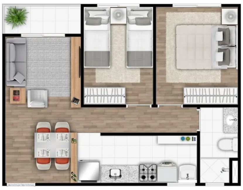 Apartamento com 2 quartos à venda, 41m2 em Campinas - SP - imagem 3 Foto 3 de Apartamento com 2 quartos à venda, 41m2 em Campinas - SP