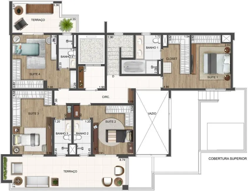 Apartamento com 4 quartos à venda, 183m2 em Santana, São Paulo - SP - imagem 3 Foto 3 de Apartamento com 4 quartos à venda, 183m2 em Santana, São Paulo - SP