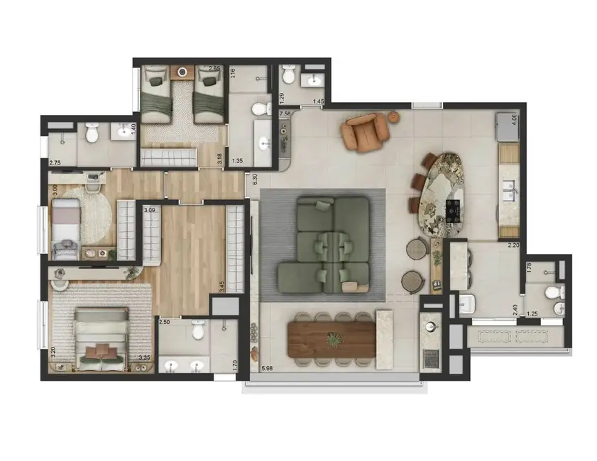 Apartamento com 3 quartos à venda, 113m2 em Indianópolis, São Paulo - SP - imagem 4 Foto 4 de Apartamento com 3 quartos à venda, 113m2 em Indianópolis, São Paulo - SP