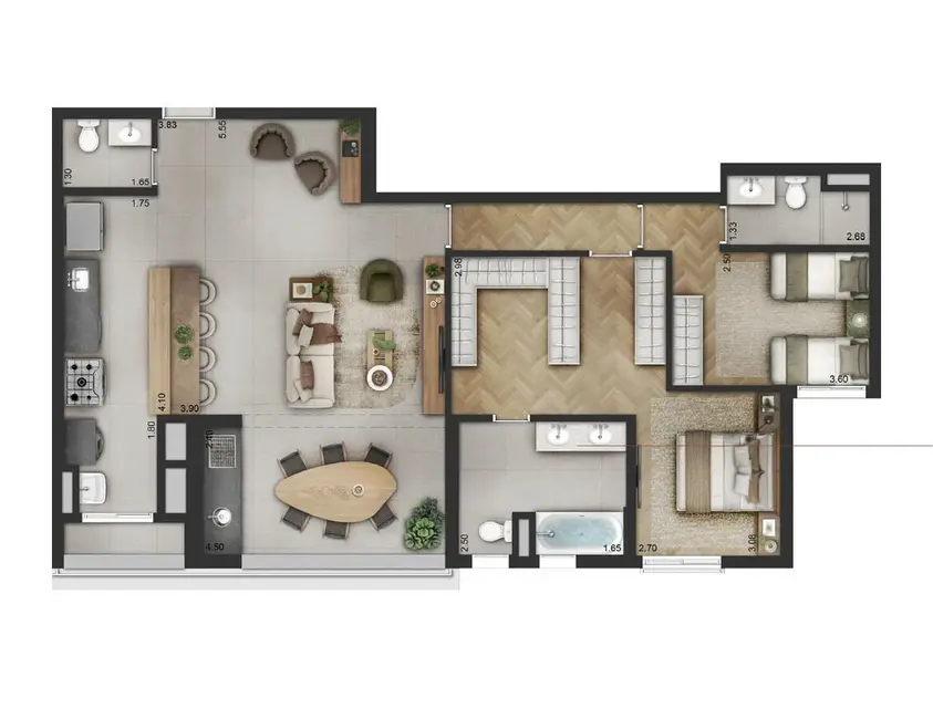 Apartamento com 3 quartos à venda, 113m2 em Indianópolis, São Paulo - SP - imagem 3 Foto 3 de Apartamento com 3 quartos à venda, 113m2 em Indianópolis, São Paulo - SP