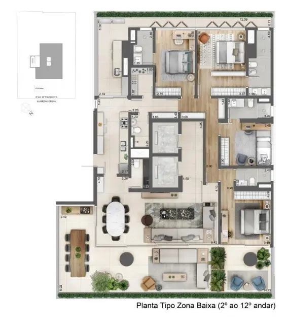 Apartamento com 4 quartos à venda, 585m2 em Jardim Paulista, São Paulo - SP - imagem 4 Foto 4 de Apartamento com 4 quartos à venda, 585m2 em Jardim Paulista, São Paulo - SP