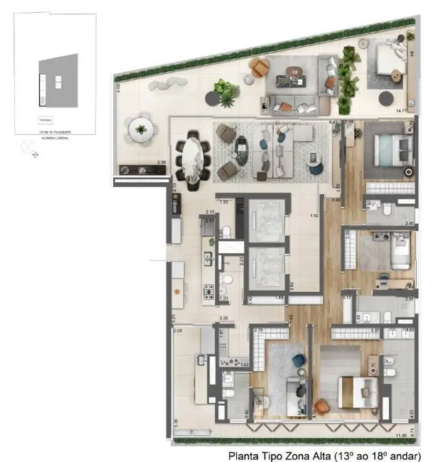 Apartamento com 4 quartos à venda, 585m2 em Jardim Paulista, São Paulo - SP - imagem 6 Foto 6 de Apartamento com 4 quartos à venda, 585m2 em Jardim Paulista, São Paulo - SP