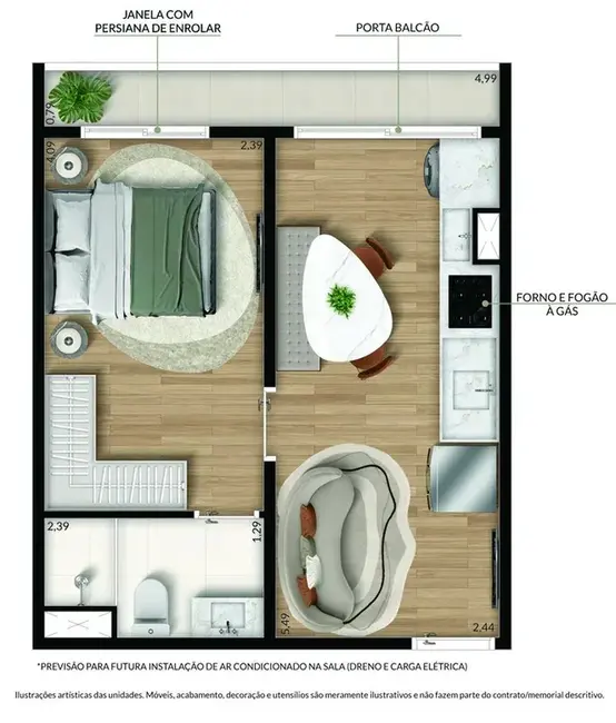 Foto 3 de Apartamento com 1 quarto à venda, 32m2 em Cambuci, São Paulo - SP