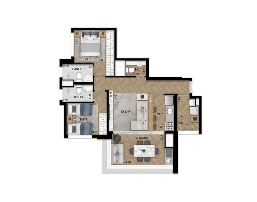 Apartamento com 3 quartos à venda, 119m2 em São Paulo - SP - imagem 6 Foto 6 de Apartamento com 3 quartos à venda, 119m2 em São Paulo - SP