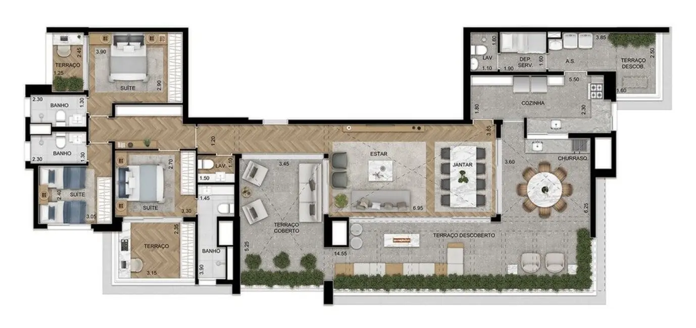 Apartamento com 3 quartos à venda, 119m2 em São Paulo - SP - imagem 3 Foto 3 de Apartamento com 3 quartos à venda, 119m2 em São Paulo - SP
