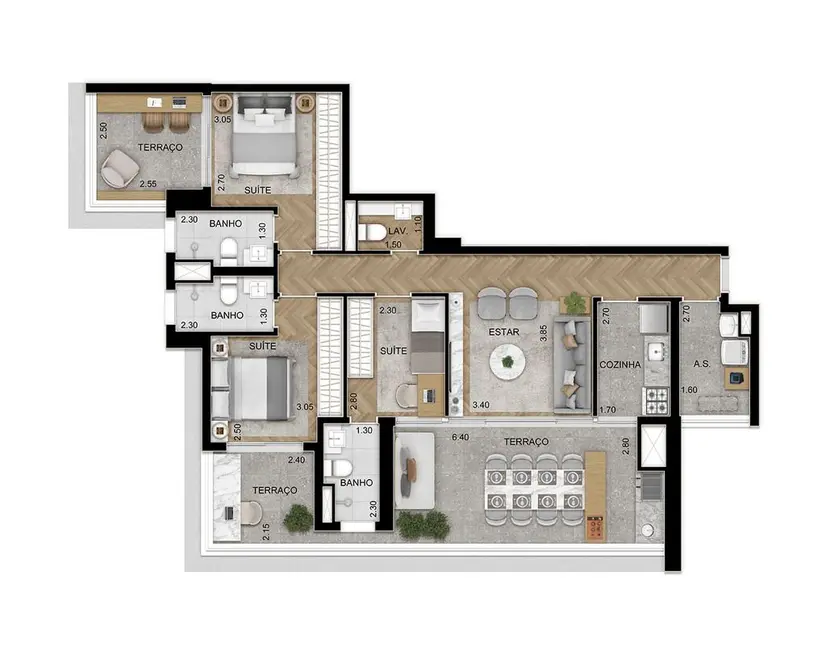 Apartamento com 3 quartos à venda, 119m2 em São Paulo - SP - imagem 4 Foto 4 de Apartamento com 3 quartos à venda, 119m2 em São Paulo - SP