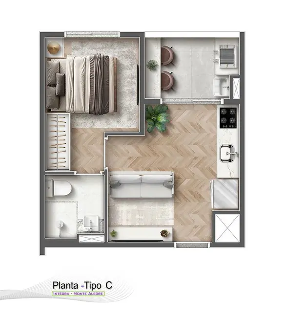 Apartamento com 1 quarto à venda, 27m2 em Perdizes, São Paulo - SP - imagem 8 Foto 8 de Apartamento com 1 quarto à venda, 27m2 em Perdizes, São Paulo - SP