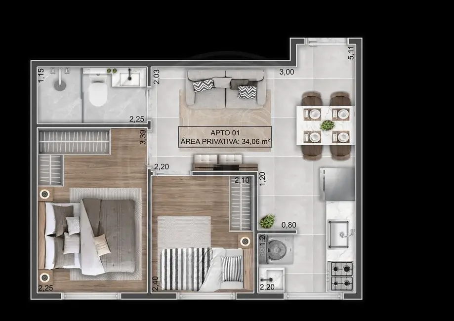 Apartamento com 2 quartos à venda, 34m2 em Vila Matilde, São Paulo - SP - imagem 6 Foto 6 de Apartamento com 2 quartos à venda, 34m2 em Vila Matilde, São Paulo - SP