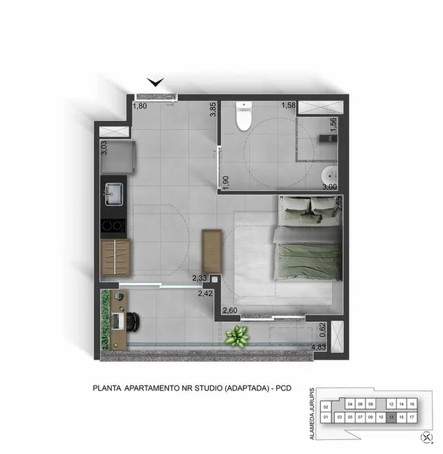 Apartamento com 1 quarto à venda, 29m2 em Moema, São Paulo - SP - imagem 9 Foto 9 de Apartamento com 1 quarto à venda, 29m2 em Moema, São Paulo - SP