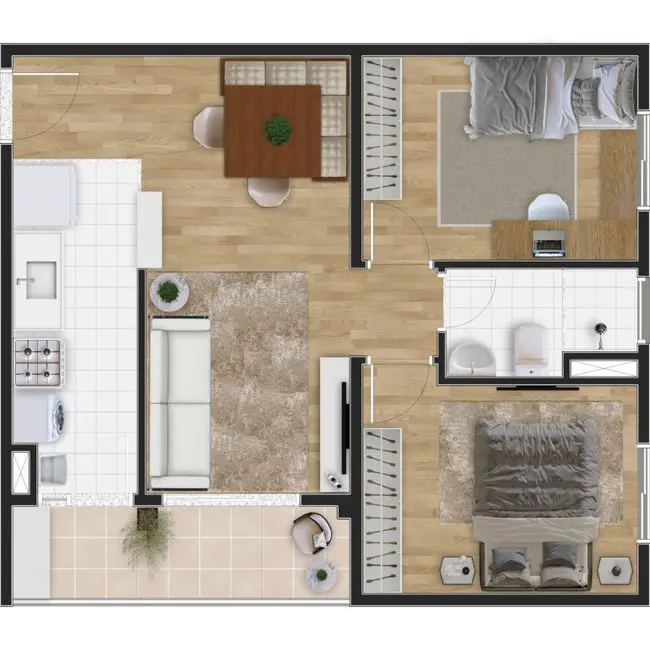Apartamento com 2 quartos à venda, 52m2 em Campinas - SP - imagem 2 Foto 2 de Apartamento com 2 quartos à venda, 52m2 em Campinas - SP