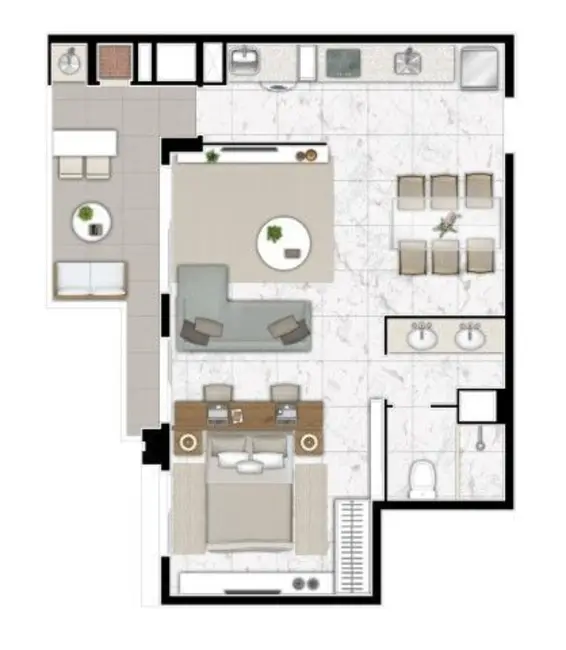 Kitnet com 1 quarto à venda, 33m2 em Centro, São Paulo - SP - imagem 6 Foto 6 de Kitnet com 1 quarto à venda, 33m2 em Centro, São Paulo - SP