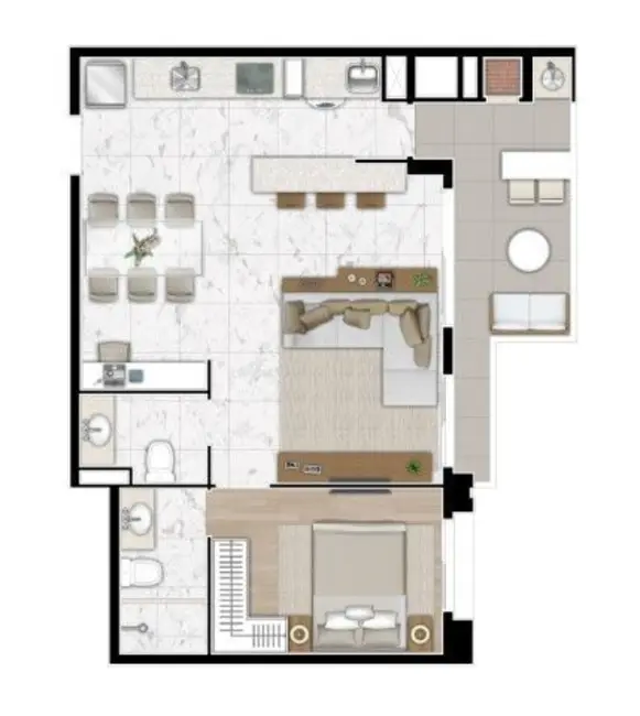 Kitnet com 1 quarto à venda, 33m2 em Centro, São Paulo - SP - imagem 5 Foto 5 de Kitnet com 1 quarto à venda, 33m2 em Centro, São Paulo - SP