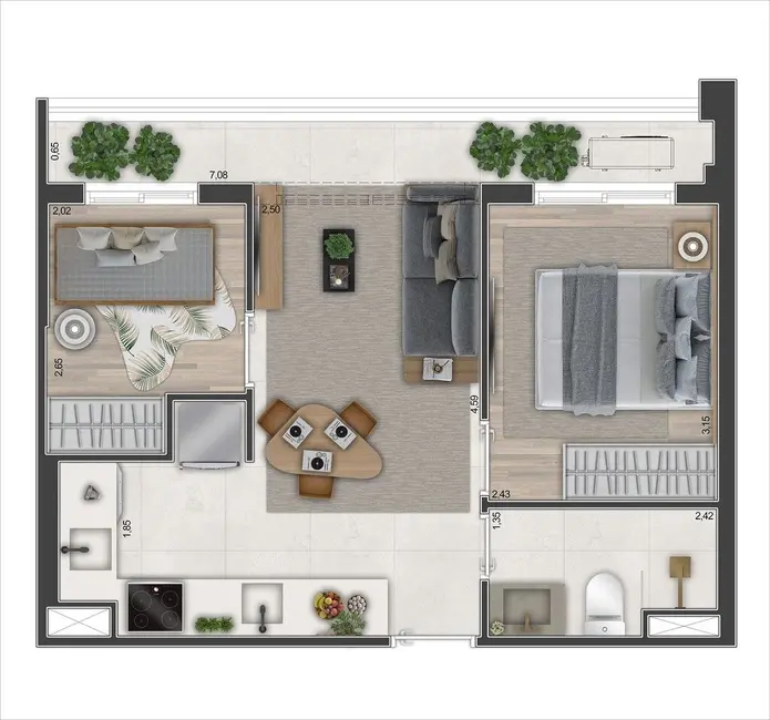 Apartamento com 2 quartos à venda, 43m2 em Bela Vista, São Paulo - SP - imagem 4 Foto 4 de Apartamento com 2 quartos à venda, 43m2 em Bela Vista, São Paulo - SP