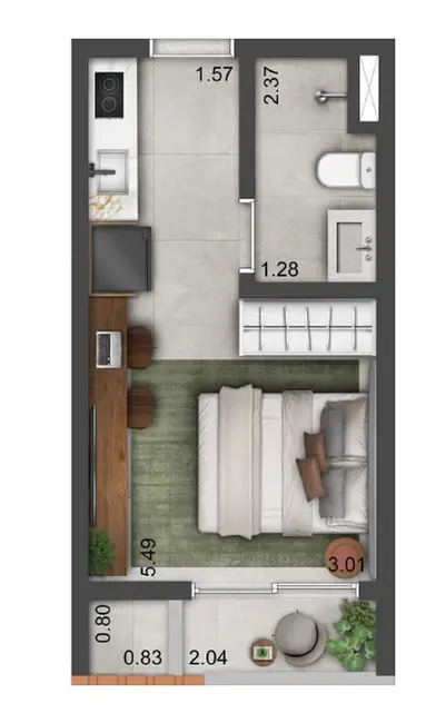 Foto 5 de Kitnet com 1 quarto à venda, 21m2 em Pinheiros, São Paulo - SP