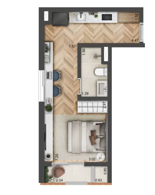 Foto 2 de Kitnet com 1 quarto à venda, 21m2 em Pinheiros, São Paulo - SP