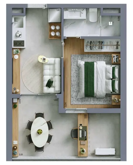 Foto 5 de Apartamento com 1 quarto à venda, 38m2 em Moema, São Paulo - SP