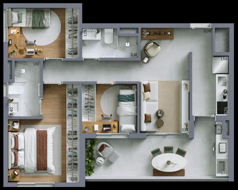 Apartamento com 3 quartos à venda, 96m2 em Moema, São Paulo - SP - imagem 4 Foto 4 de Apartamento com 3 quartos à venda, 96m2 em Moema, São Paulo - SP