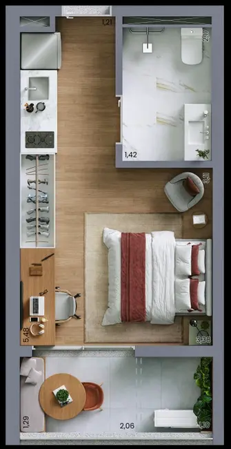 Apartamento com 1 quarto à venda, 41m2 em Moema, São Paulo - SP - imagem 3 Foto 3 de Apartamento com 1 quarto à venda, 41m2 em Moema, São Paulo - SP