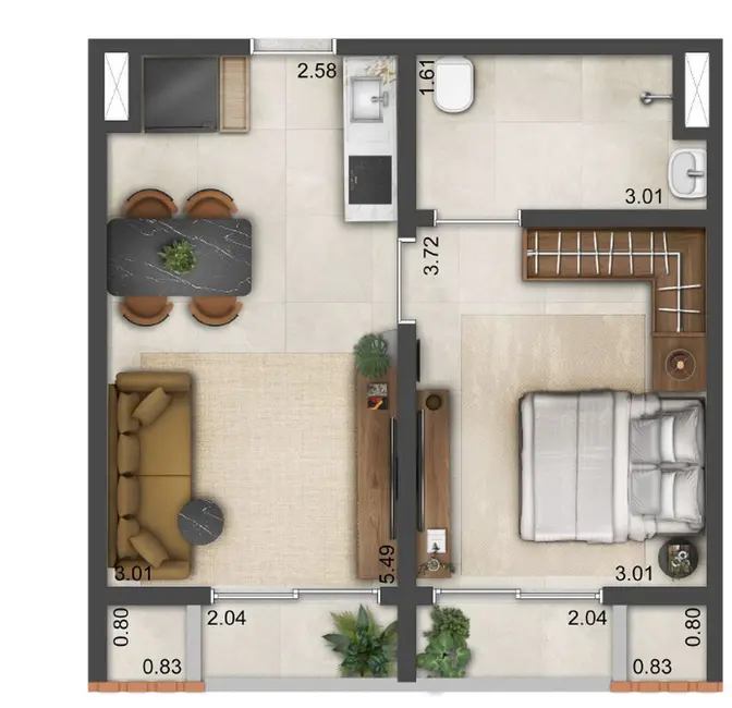 Foto 1 de Apartamento com 1 quarto à venda, 43m2 em Pinheiros, São Paulo - SP