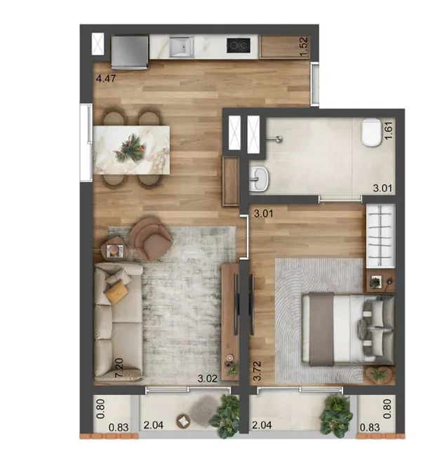 Foto 2 de Apartamento com 1 quarto à venda, 43m2 em Pinheiros, São Paulo - SP