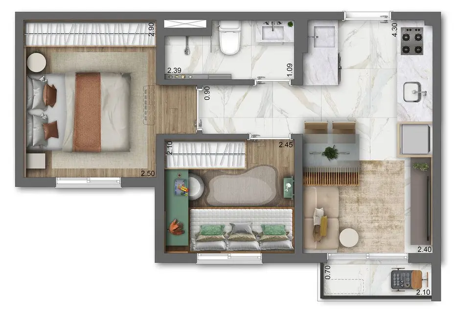 Kitnet com 1 quarto à venda, 43m2 em Pinheiros, São Paulo - SP - imagem 6 Foto 6 de Kitnet com 1 quarto à venda, 43m2 em Pinheiros, São Paulo - SP