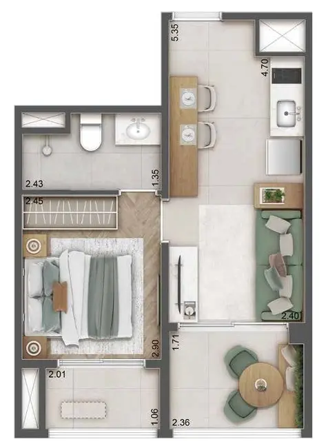 Foto 2 de Kitnet com 1 quarto à venda, 27m2 em Jardim das Acácias, São Paulo - SP