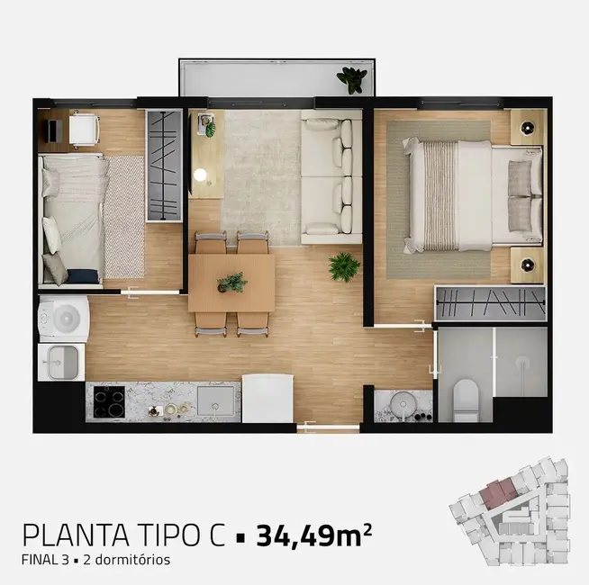 Apartamento com 1 quarto à venda, 24m2 em Vila Prudente, São Paulo - SP - imagem 1 Foto 1 de Apartamento com 1 quarto à venda, 24m2 em Vila Prudente, São Paulo - SP